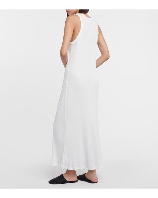 The Row White Yule Cotton Midi Dress
