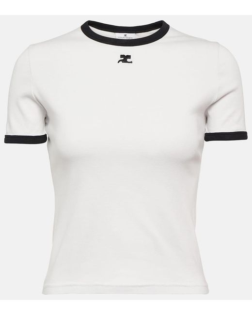 Camiseta Reedition de algodon con logo Courreges de color White