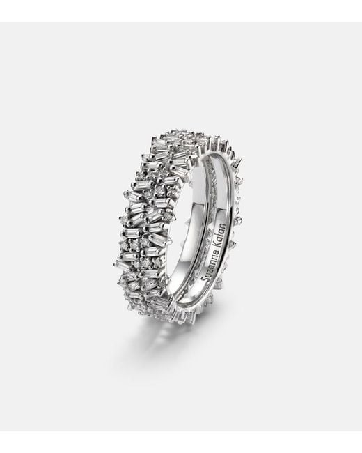 Suzanne Kalan White Icon Mini 18Kt Tech Ring Jackets With Diamonds