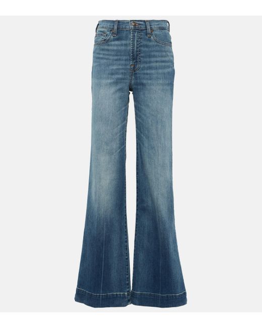 7 For All Mankind Blue Modern Dojo High-rise Flared Jeans