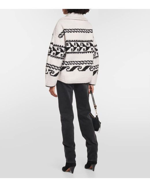 Isabel Marant White Marner Printed Fleece Sweater
