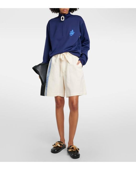 J.W. Anderson Natural High-Rise Shorts Aus Baumwolle Und Leinen
