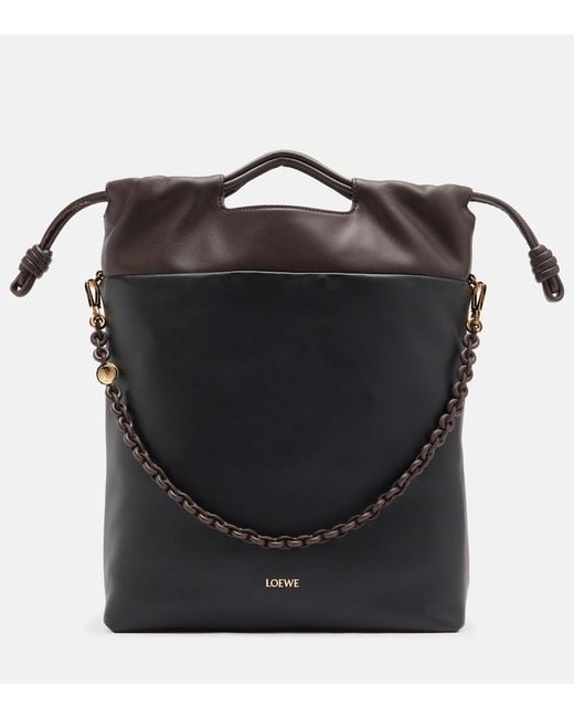 Loewe Black Flamenco Leather Clutch