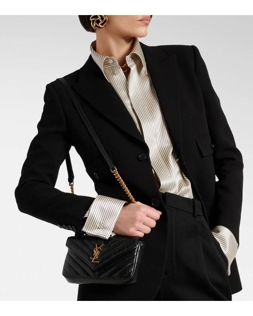 Saint Laurent Black Portemonnaie Mit Logo-Applikation