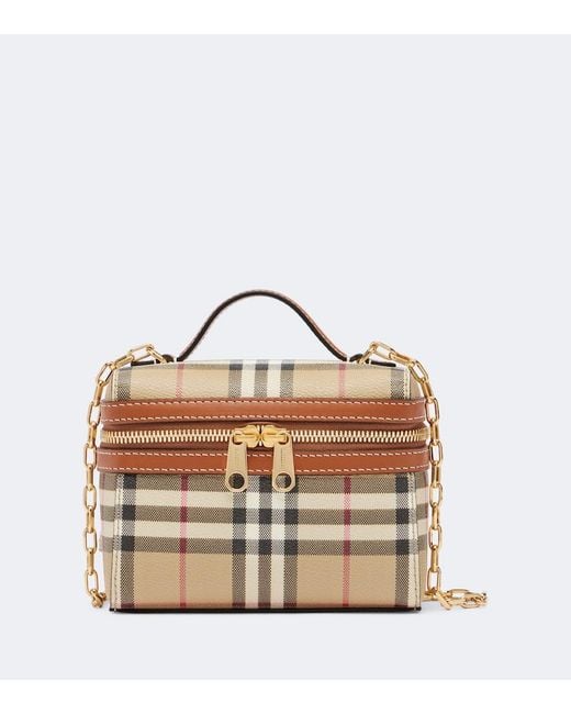 Burberry Brown Check Mini Vanity Bag