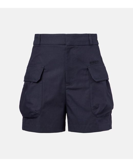 Gucci Blue Shorts Aus Baumwoll-Canvas