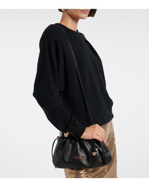 Versace Black Tag Mini Leather Tote Bag