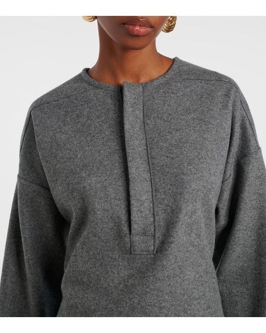 Victoria Beckham Gray Top Aus Wolle Und Kaschmir
