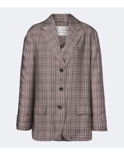 Acne Brown Checked Blazer