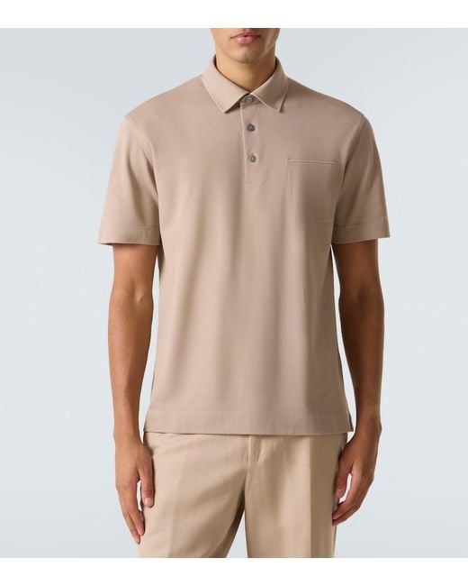 Polo De Algodon Zegna de hombre de color Natural