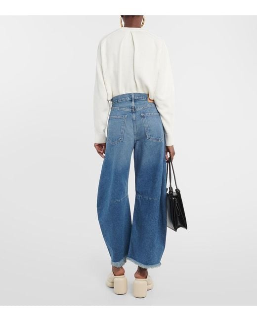 Citizens of Humanity Blue High-Rise Barrel Jeans Horseshoe