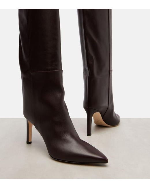 Jimmy Choo Brown Alizze 85 Leather Knee-High Boots