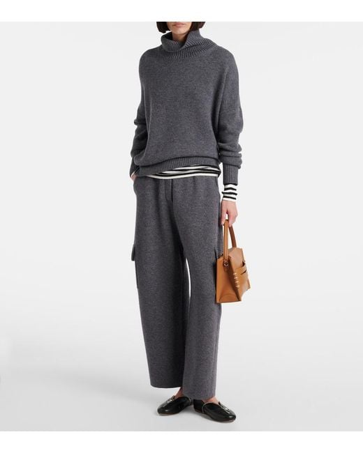 Lisa Yang Gray Heidi Cashmere Turtleneck Sweater