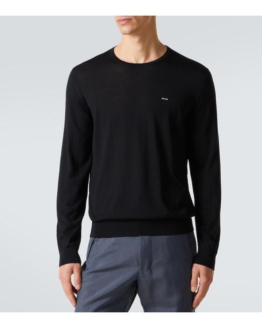 Prada Black Virgin Wool Sweater for men
