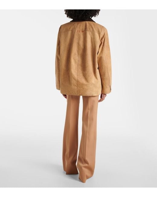 Stella McCartney Brown Corduroy-Trimmed Cotton Field Jacket
