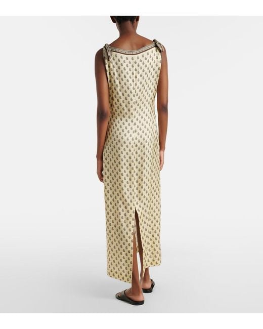 Doen Metallic Midikleid Amorette Aus Einem Seidengemisch