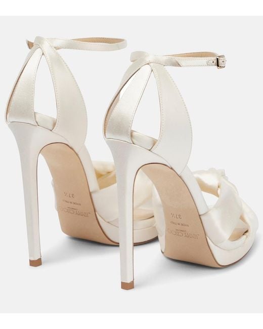 Jimmy Choo White Rosie 120 Satin Sandals