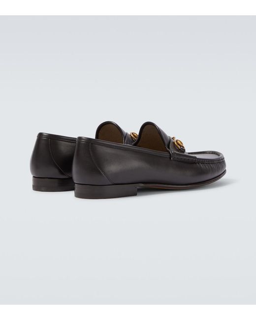Gucci Black Horsebit 1953 Leather Loafers for men