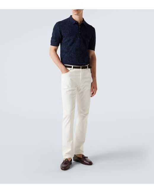 Jeans Regular Pegaso A Vita Bassa di Etro in White da Uomo