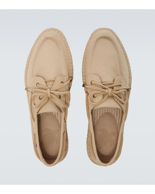 Vilebrequin White Suede-Trimmed Canvas Espadrilles for men