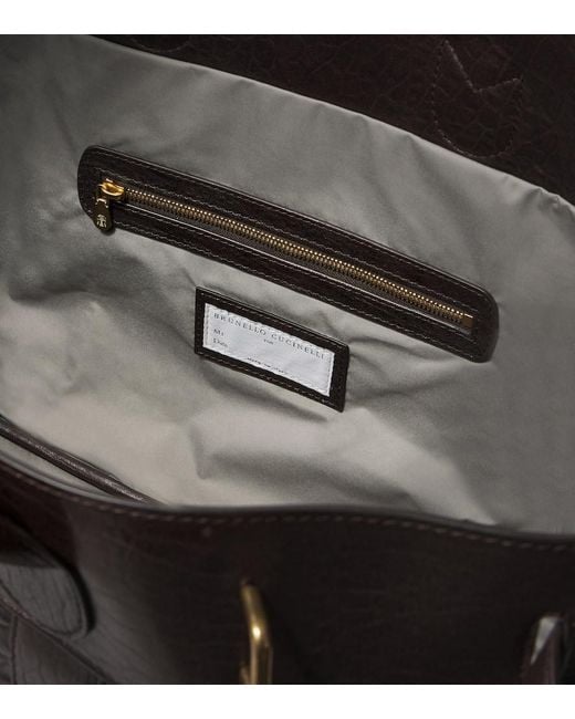 Brunello Cucinelli Weekender Aus Leder in Black für Herren