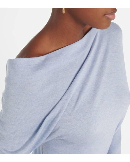 Tom Ford Blue Midikleid Aus Kaschmir Und Seide