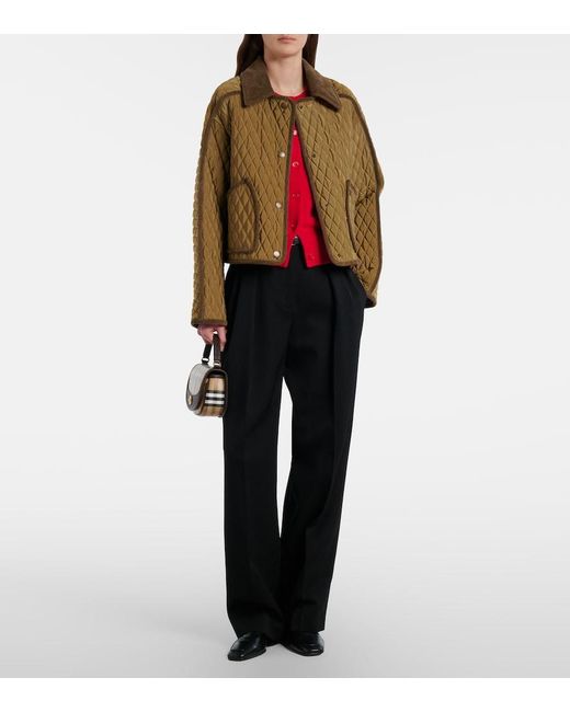 Burberry Green Floriston Quilted Jacket