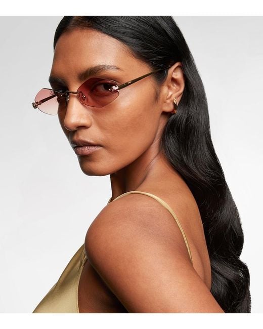 Cartier Pink Panthere De Cartier Oval Sunglasses