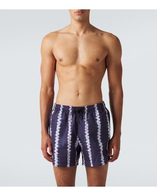 Commas Blue Striped Swim Trunks for men