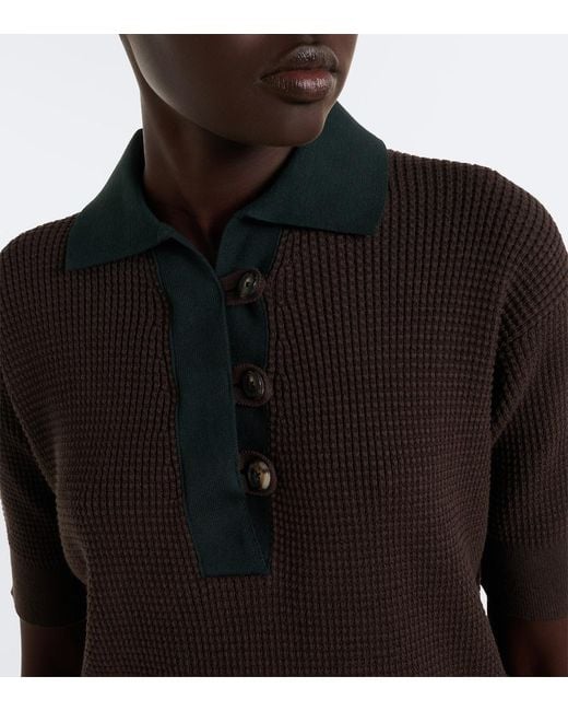 J.W. Anderson Black Waffle-Knit Cotton And Cashmere-Blend Polo Shirt