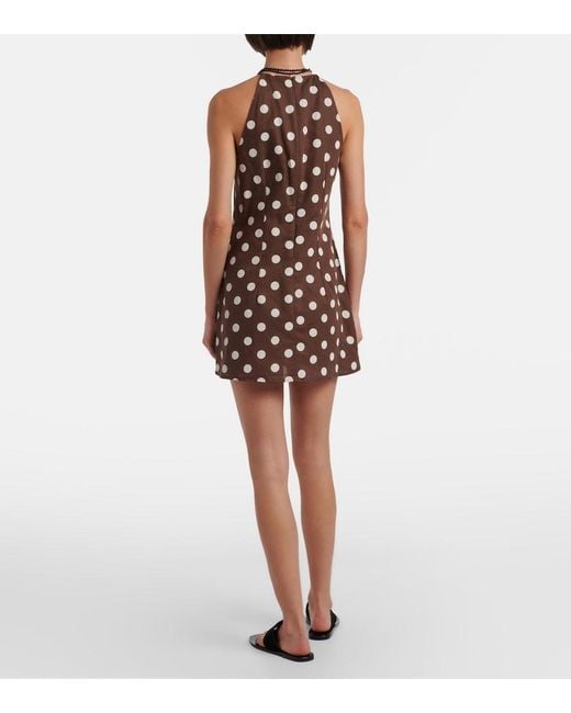 Asceno Brown Antigua Linen And Cotton Minidress