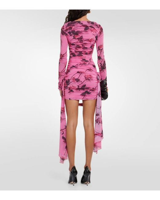 Blumarine Pink Printed Jersey Minidress