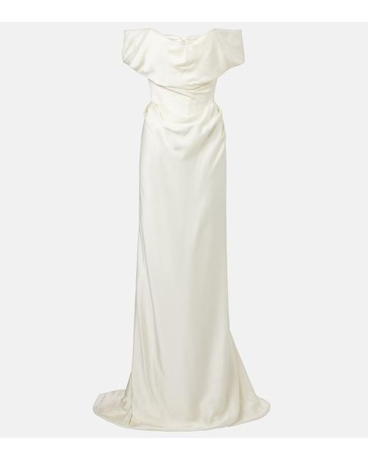 Vivienne Westwood White Bridal Nova Cocotte Satin Corset Gown
