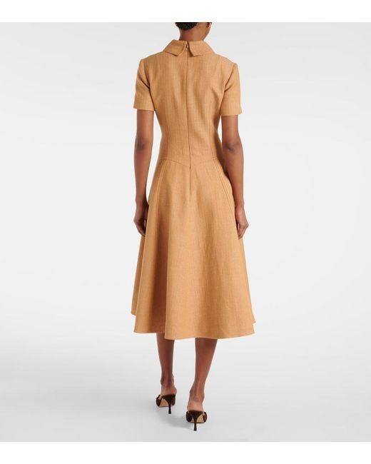 Emilia Wickstead Natural Jody Cotton And Linen Blend Dress