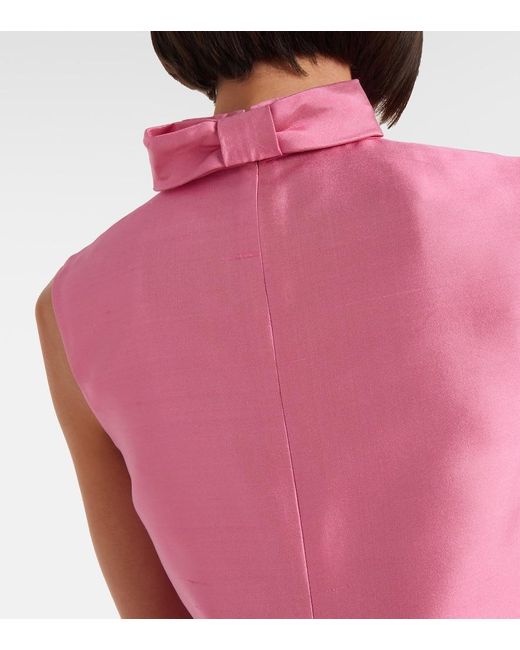 Valentino Pink Silk Shantung Minidress