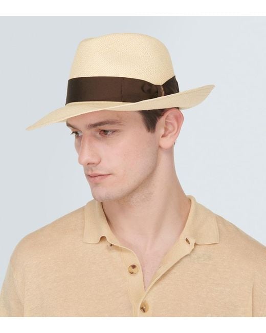 Sombrero panama Amedeo de paja Borsalino de hombre de color Natural