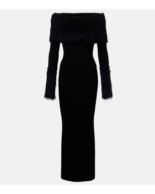 knit tie dress Black Sequined Soft Knit Tie Strap Mini Dress
