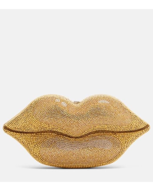 Judith Leiber Natural Lips Small Crystal-Embellished Clutch