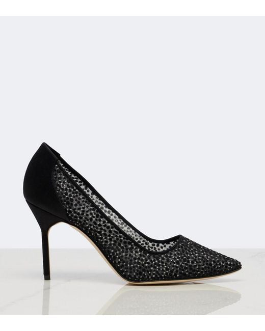 Manolo Blahnik Black Bbla Mesh Pumps