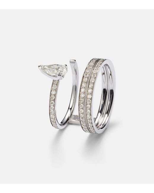 Bague Serti Sur Vide En Or Blanc 18 Ct Et Diamants Repossi en coloris Metallic