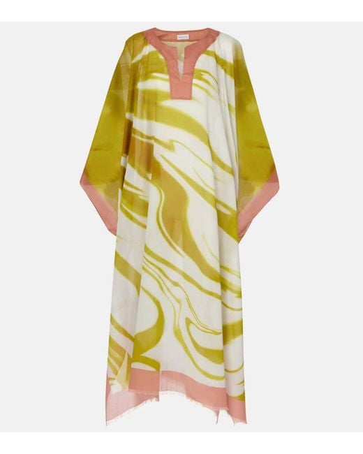 Dries Van Noten Yellow Printed Cotton Kaftan
