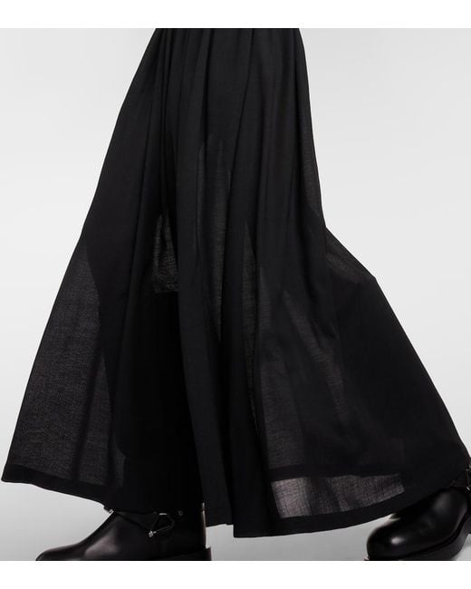 Max Mara Black Manu Off-shoulder Virgin Wool Maxi Dress