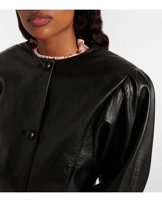 Chloé Black Cropped Leather Jacket