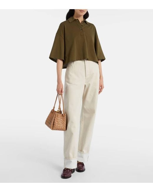 Bottega Veneta Natural Parachute Small Intrecciato Leather Tote Bag