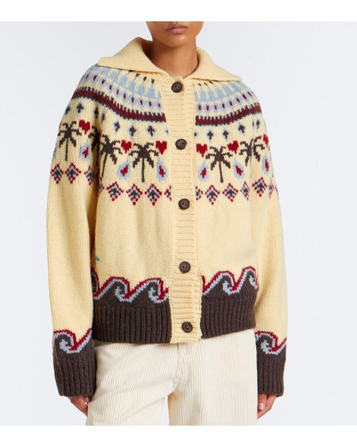 Alanui Natural Sweet Winter Virgin Wool Cardigan