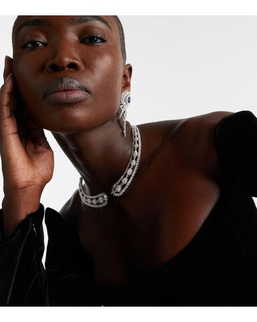 Collar Y-Couture De Oro Blanco De 18 Ct Con Diamantes YEPREM de color Metallic