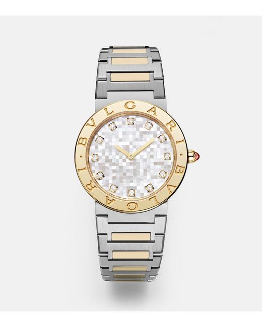 BVLGARI Metallic Embellished 33Mm 18Kt And Stainless Steel Watch