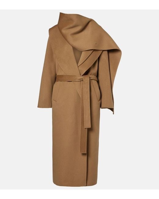 Rohe Natural Scarf-Detail Wool And Cashmere Wrap Coat