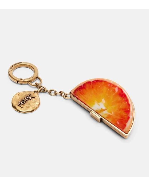 Saint Laurent Orange Cassandre Keyring