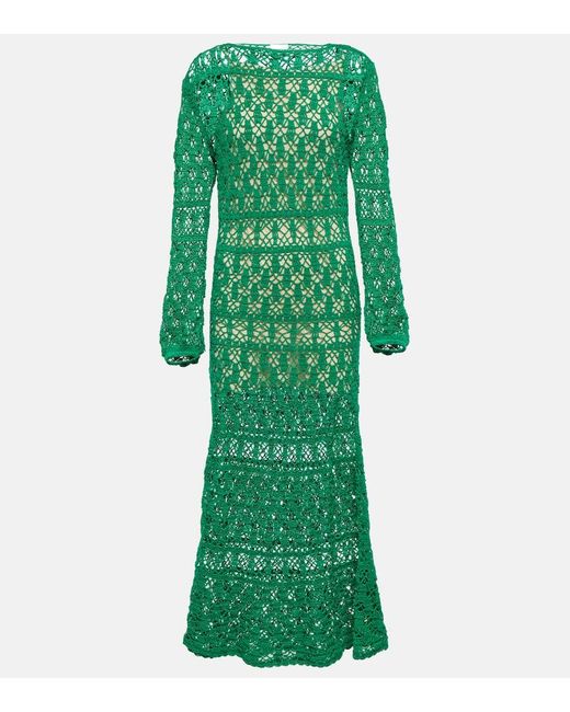 Robe Longue En Crochet De Coton Anna Kosturova en coloris Green